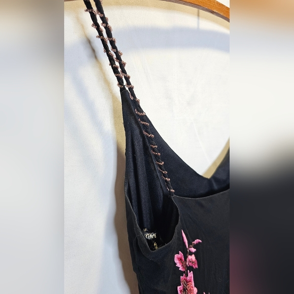 Xscape Y2k formal floral beading cascading black maxi dress - Picture 10 of 16